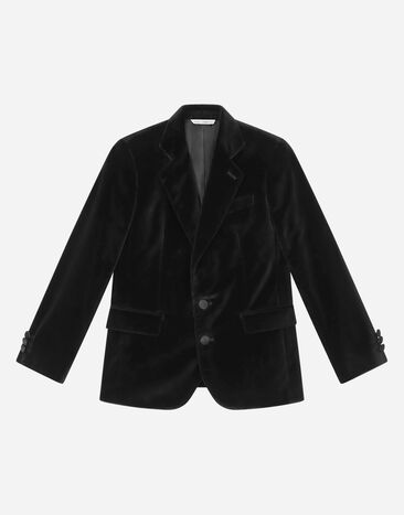 Dolce & Gabbana Classic velvet two-button Sicilia-fit jacket Beige L41E97FU4L0