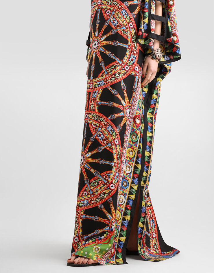 Dolce & Gabbana Carretto-print twill kaftan dress Multicolor F623ETGDDZE