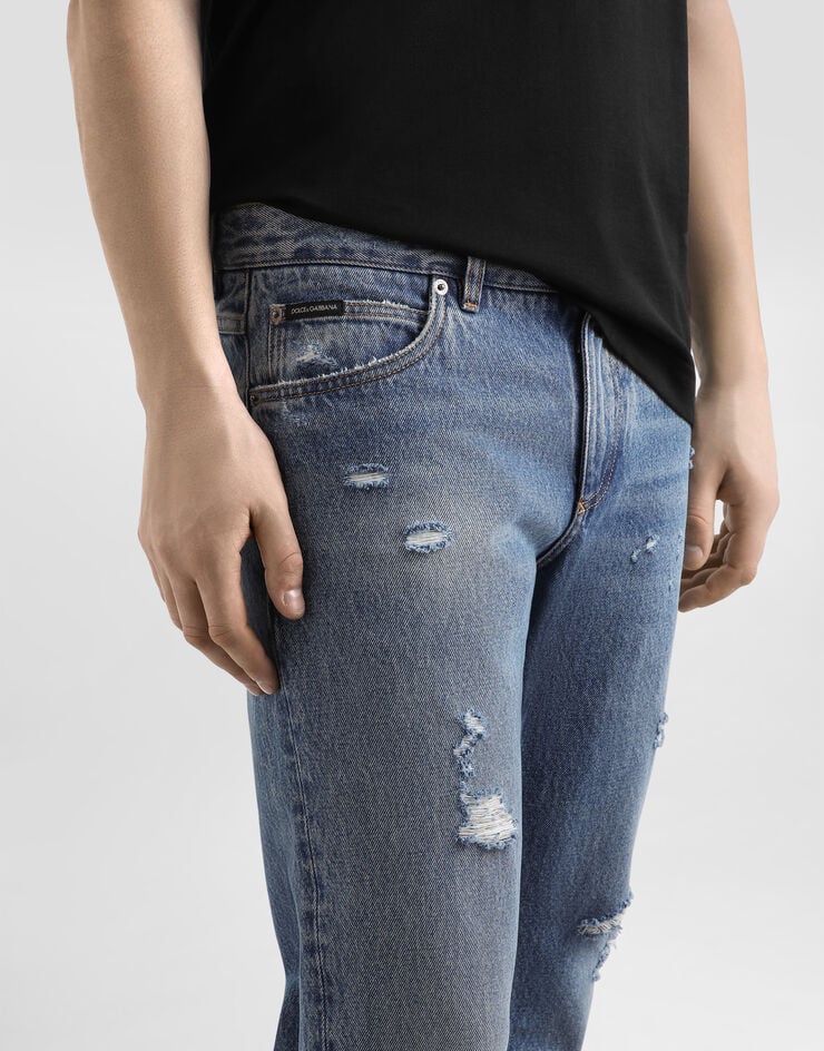 Dolce & Gabbana Regular cotton jeans Multicolor GYJCCDG8NH5