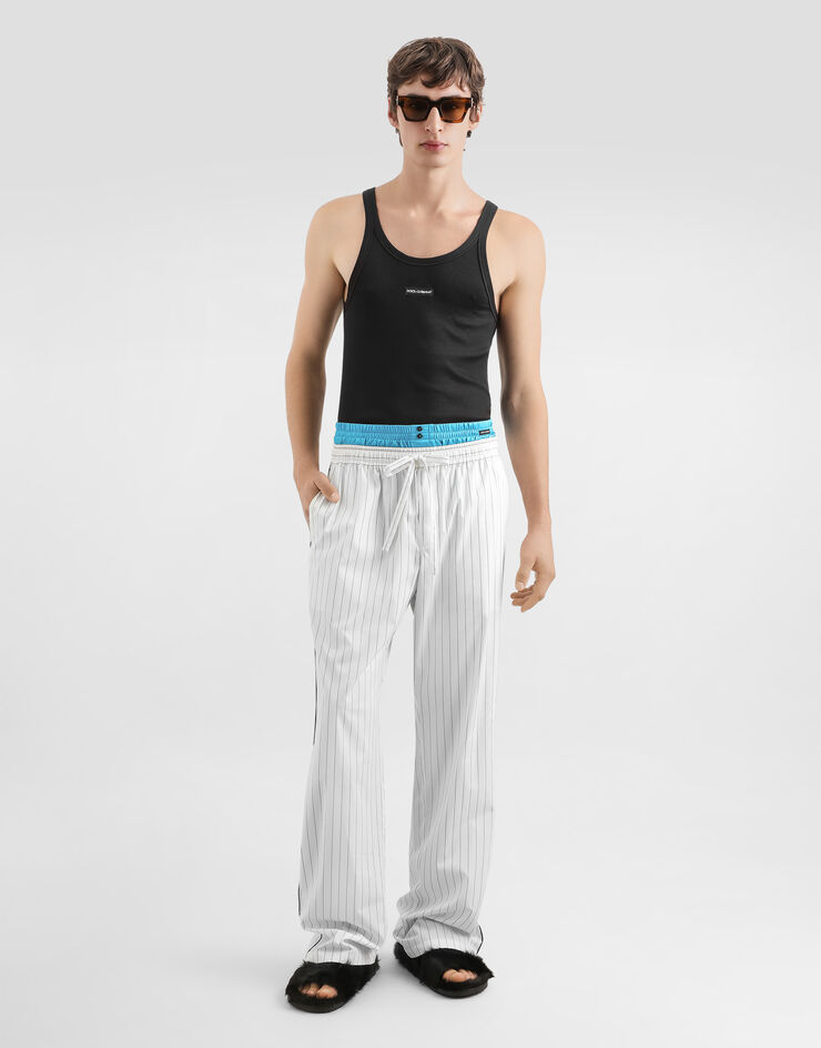 Dolce & Gabbana Cotton tank top with print Brown G8PA8TG7P3I