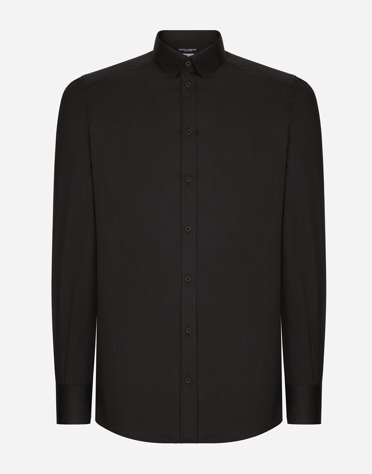 Dolce & Gabbana Camisa Gold de algodón elástico Negro G5EJ0TFRRD7