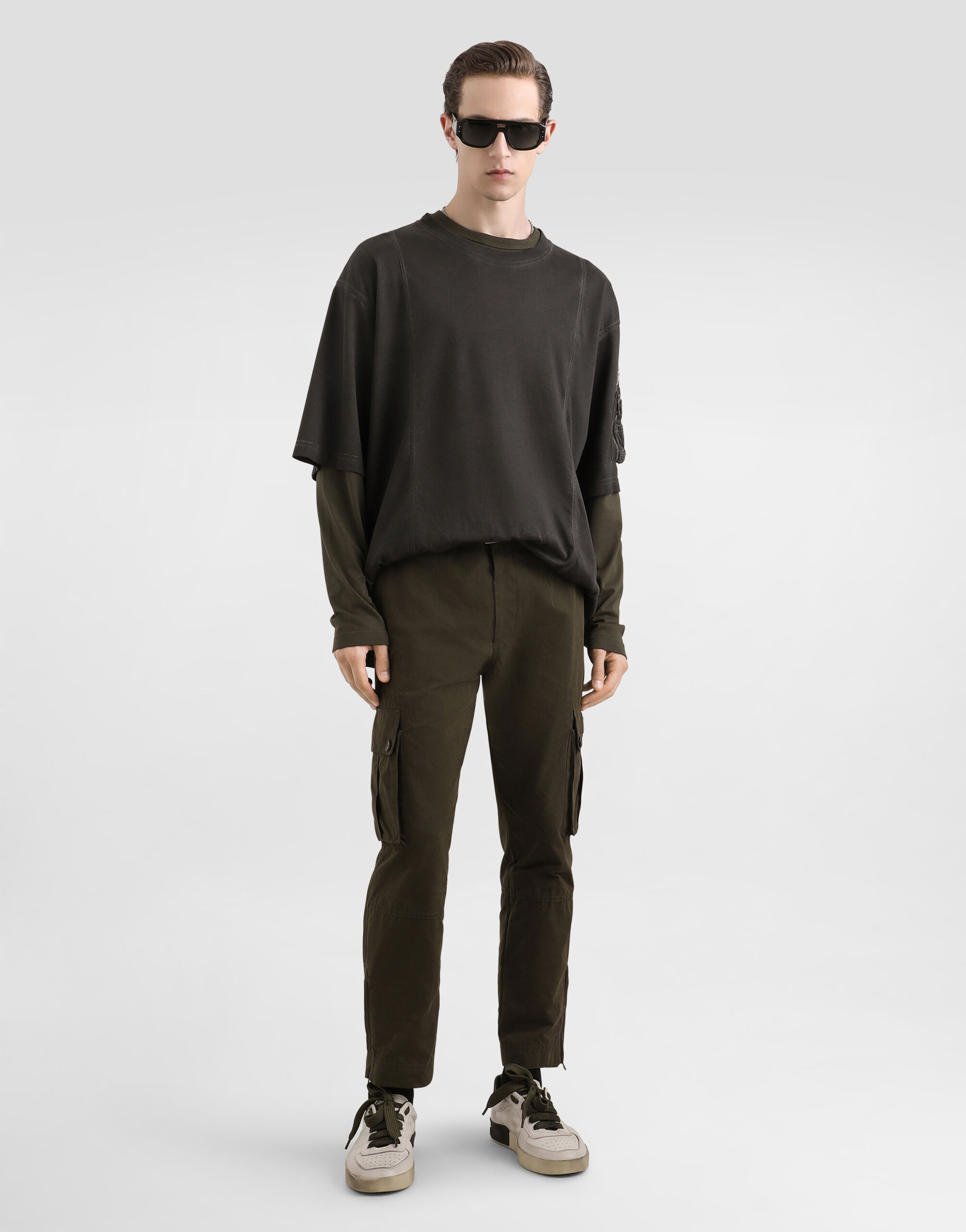 Waxed faille trousers in Brown for Men | Dolce&Gabbana® US