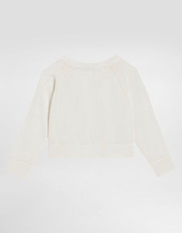 Dolce & Gabbana Satin viscose cardigan with caps White L2KWMDJAIRU