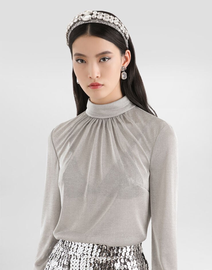 Dolce & Gabbana Lamé jersey top Dolce & Gabbana Lamé jersey top Silver F7BD6THU7WC