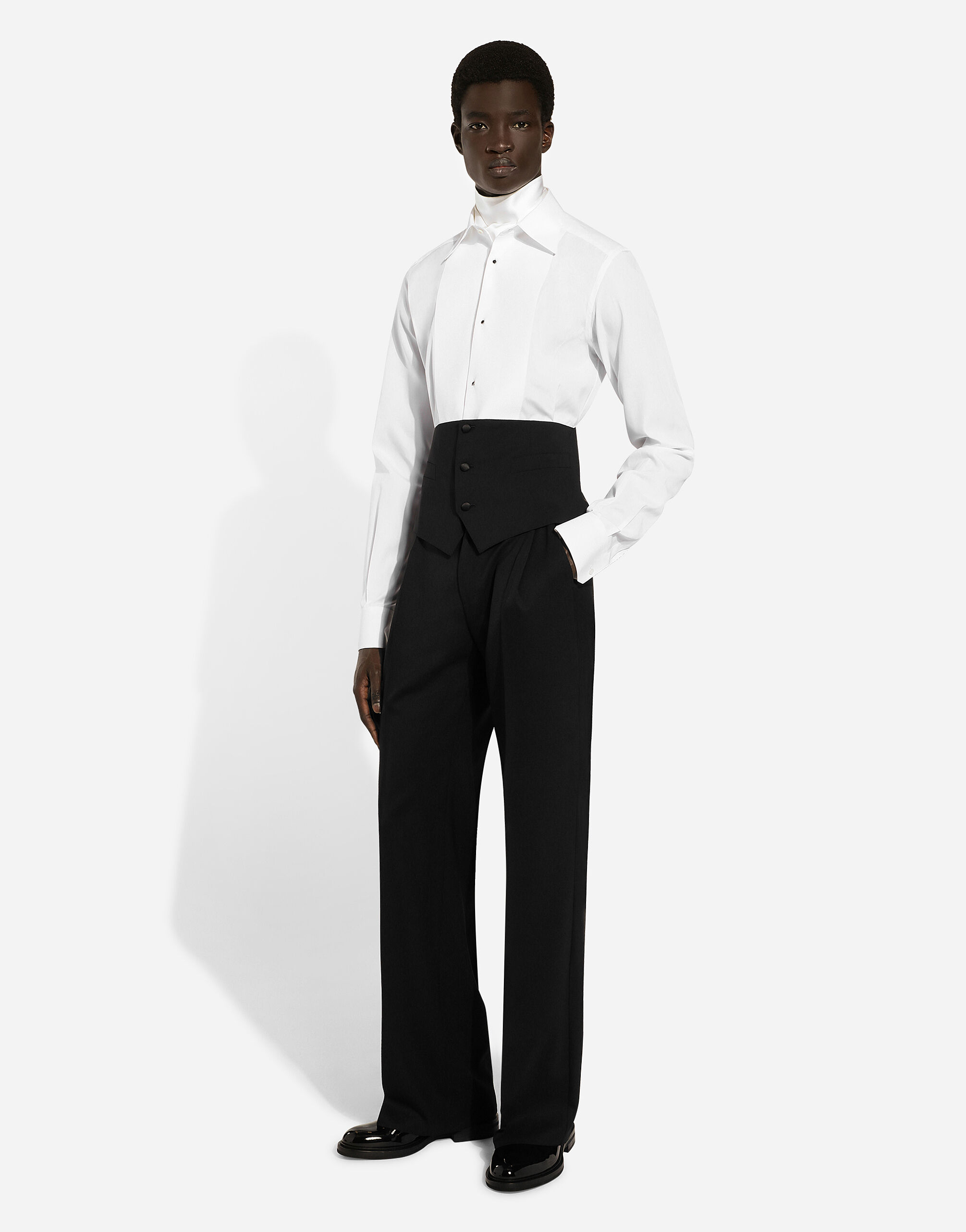 Tuxedo shirt with vest bottom section in Multicolor for Men | Dolce&Gabbana®  US