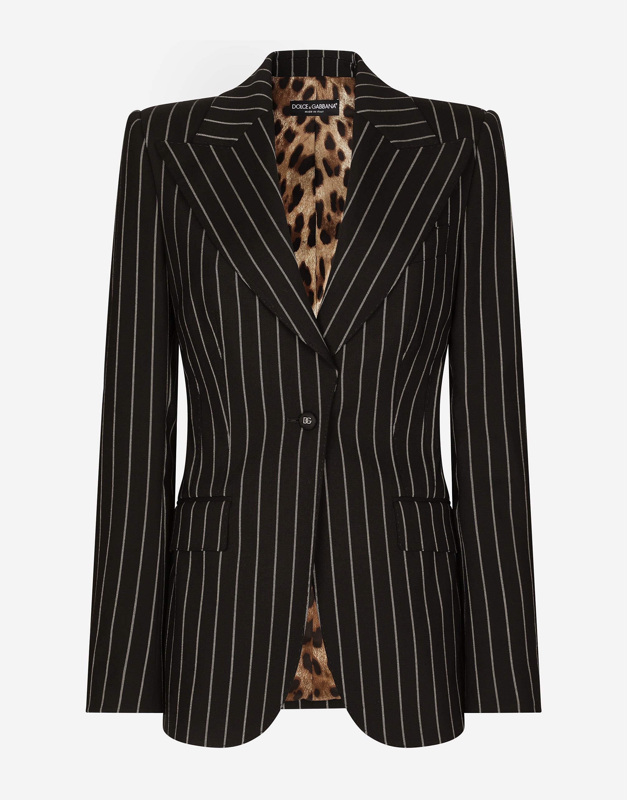 Dolce & Gabbana Pinstripe wool Turlington blazer Black F26T2TFUGPO