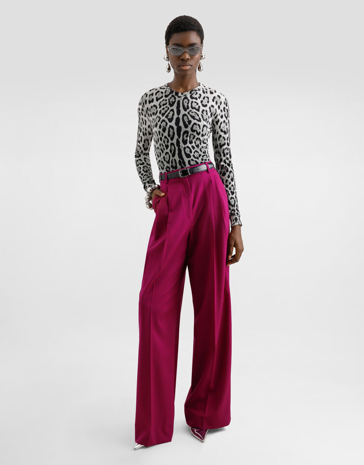 Dolce & Gabbana Woolen palazzo pants Fuchsia FTC3MTFUBFL