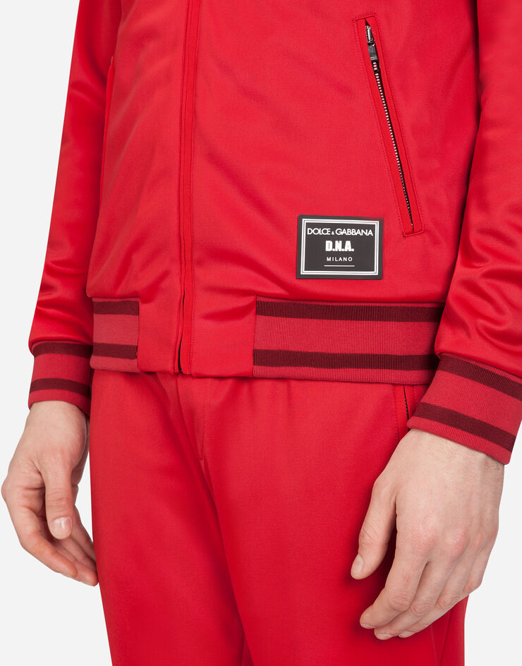 Dolce & Gabbana Zip-up sweater with patch BORDEAUX G9IQJTHU7B7