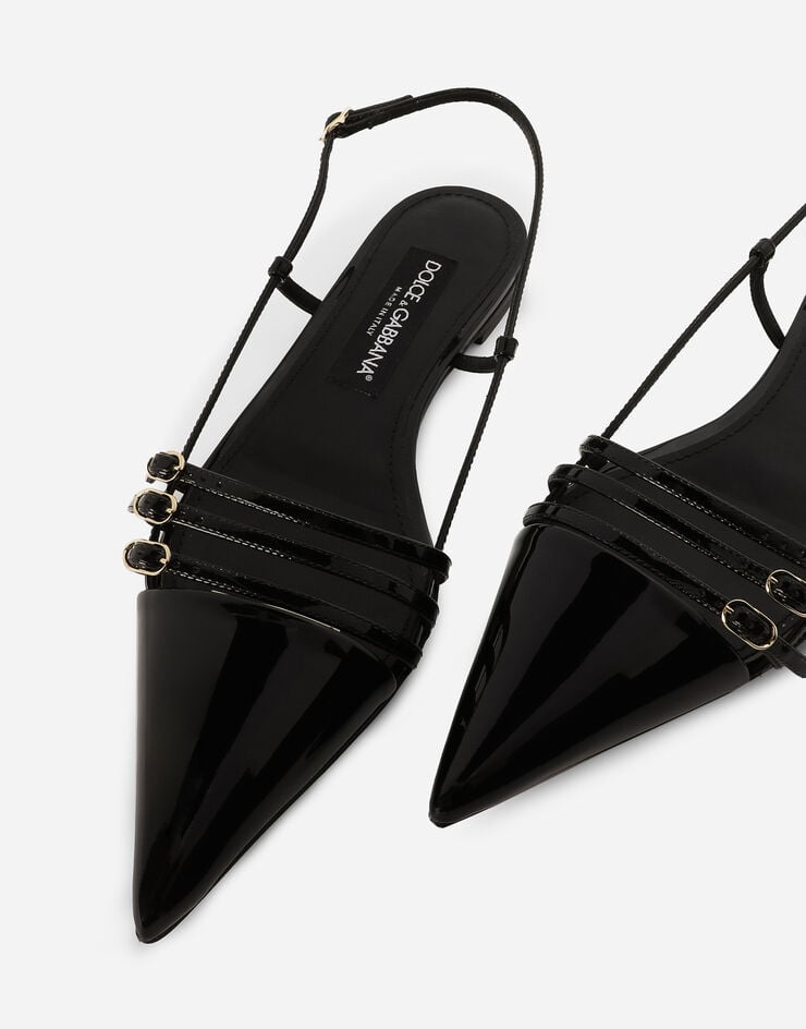 Dolce & Gabbana Patent leather slingbacks Black CG0719A1471