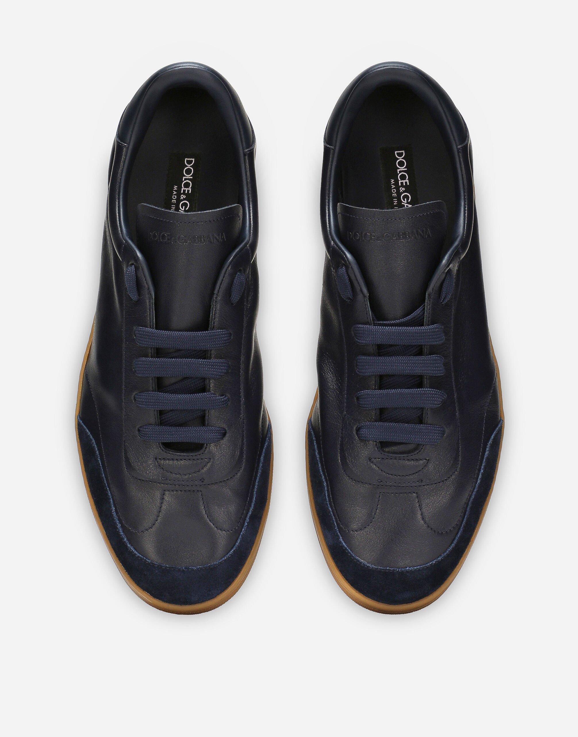 Saint Tropez calfskin sneakers in Blue for Men | Dolce&Gabbana®