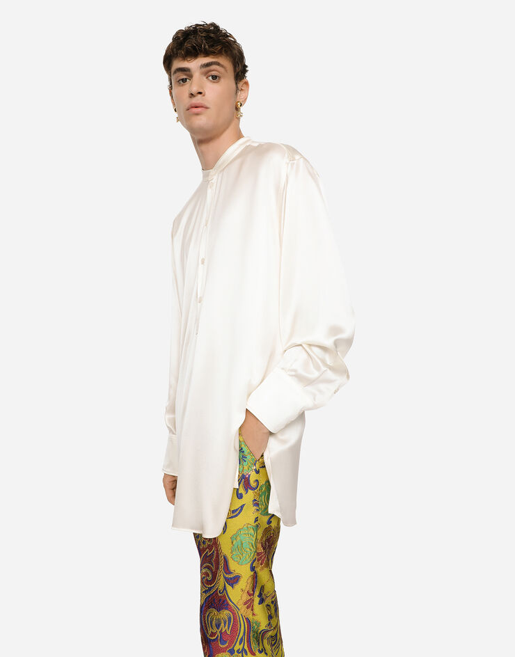 Dolce & Gabbana Silk satin shirt Weiss G5JM8TFU1AU