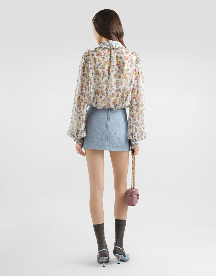 Dolce & Gabbana Small floral-print chiffon shirt Multicolor F5U02TIS10C