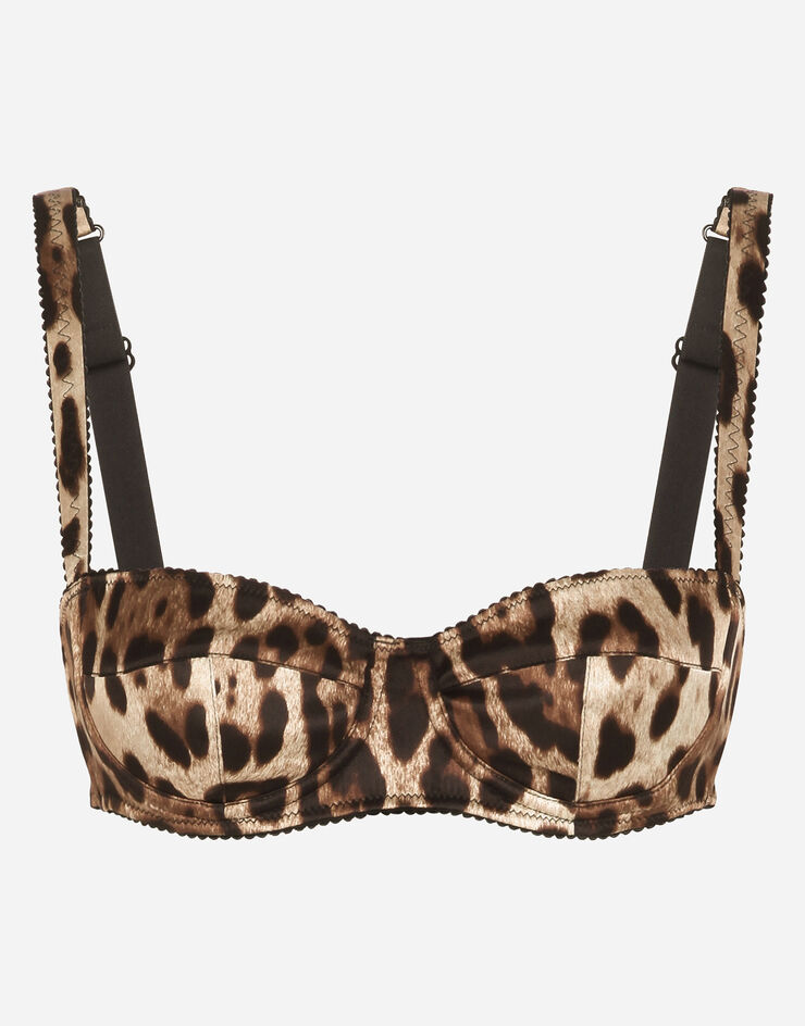Dolce & Gabbana Leopard-print satin balconette bra ANIMAL PRINT O1A12TONO21
