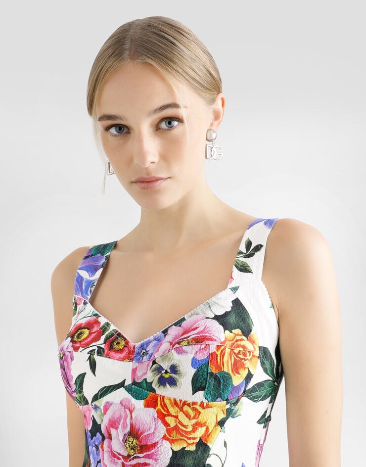 Dolce & Gabbana Top bustier de algodón con estampado de flores Imprima F7W98TFSRQK