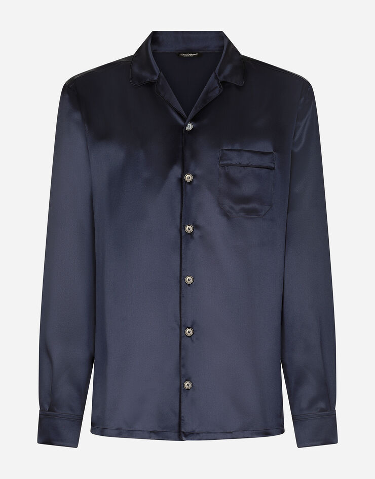 Dolce & Gabbana Silk satin shirt Blue G5EM2TFU1AU