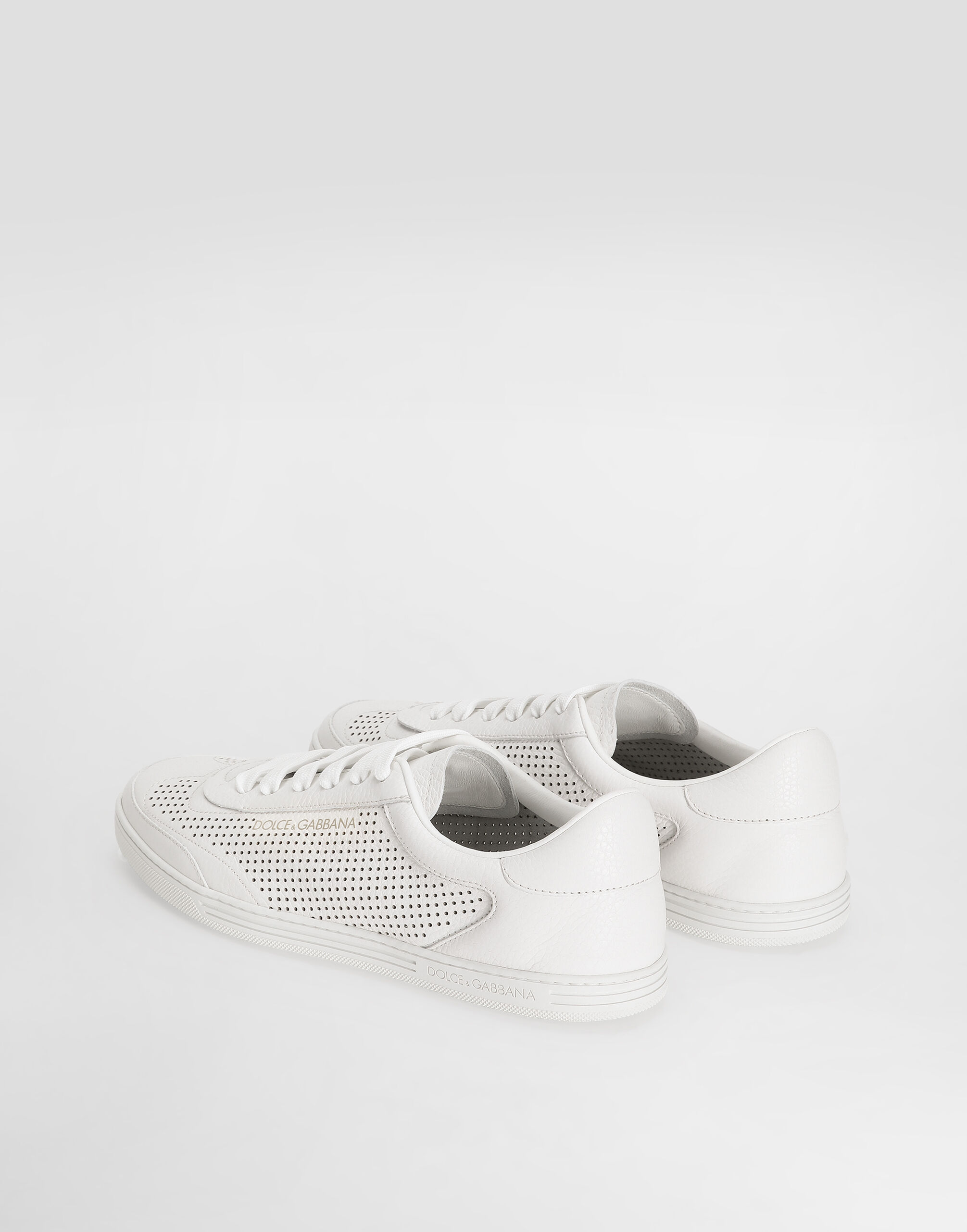 Perforated calfskin Saint Tropez sneakers in White for Men