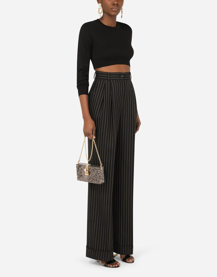 Dolce & Gabbana Flared pinstripe woolen pants MULTICOLOR FTBQ5TFR2XI