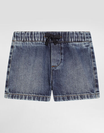 Dolce & Gabbana Denim shorts with Dolce&Gabbana logo Azure L13Q60FR50R