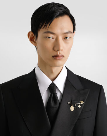 Dolce & Gabbana クロス＆メダル セーフティ ブローチ Gold WPR5S1W1111