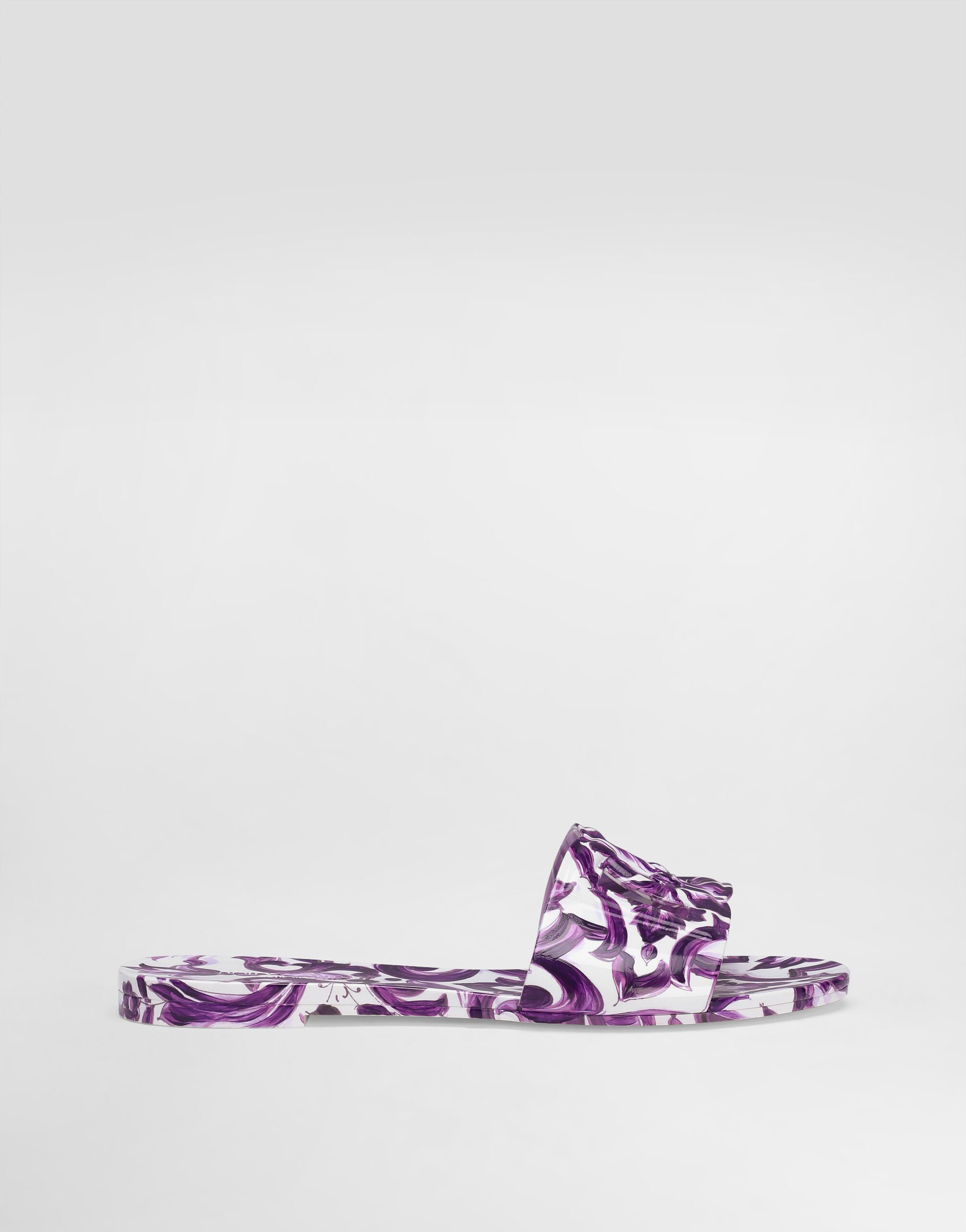 Majolica-print rubber slides in Multicolor for Women