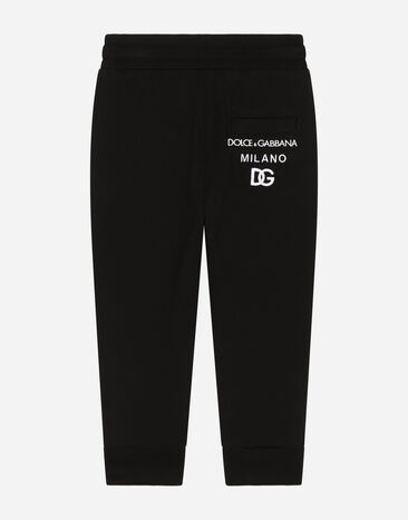 DolceGabbanaSpa Pantalón de chándal en punto con bordado del logotipo Negro L4JPT0G7E5R