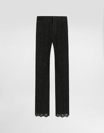 Dolce & Gabbana Cordonetto lace trousers Black GP07CTHLM5E