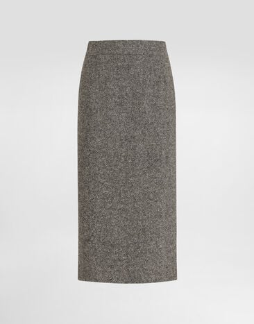 Dolce & Gabbana Dotted wool skirt Multicolor F4CS8TFMBAR