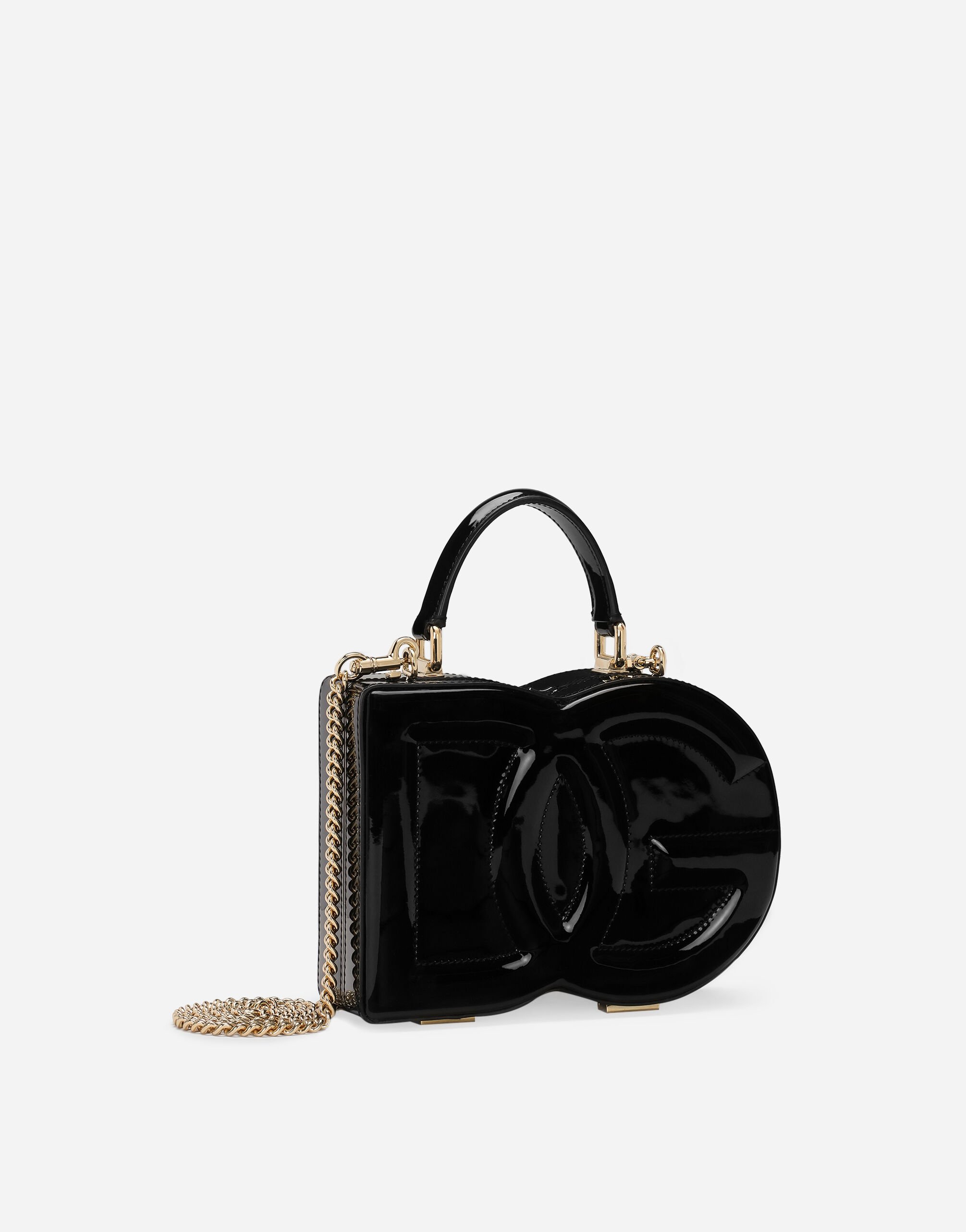 DOLCE & GABBANA 3室 レザー ボディバッグ 黒 シボ革 ドルガバ