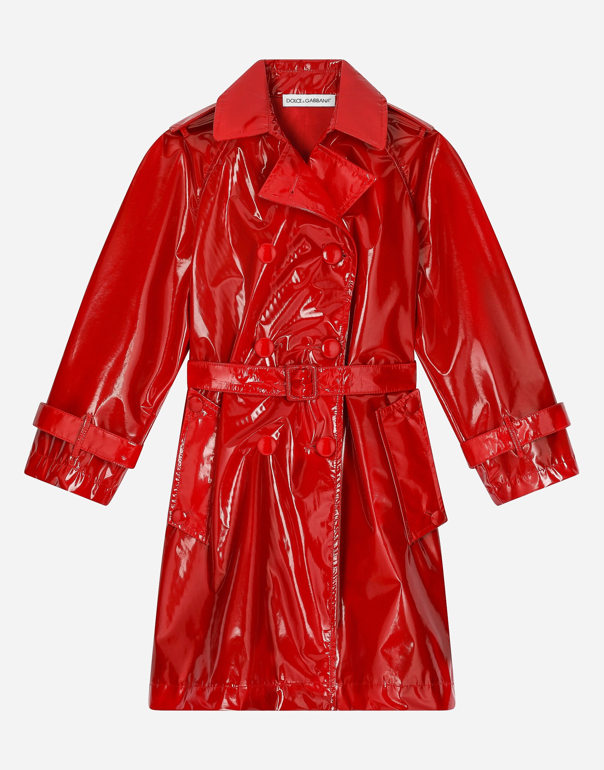 Dolce & Gabbana Trenchcoat aus beschichtetem Gewebe Drucken L5JC13ISMGV