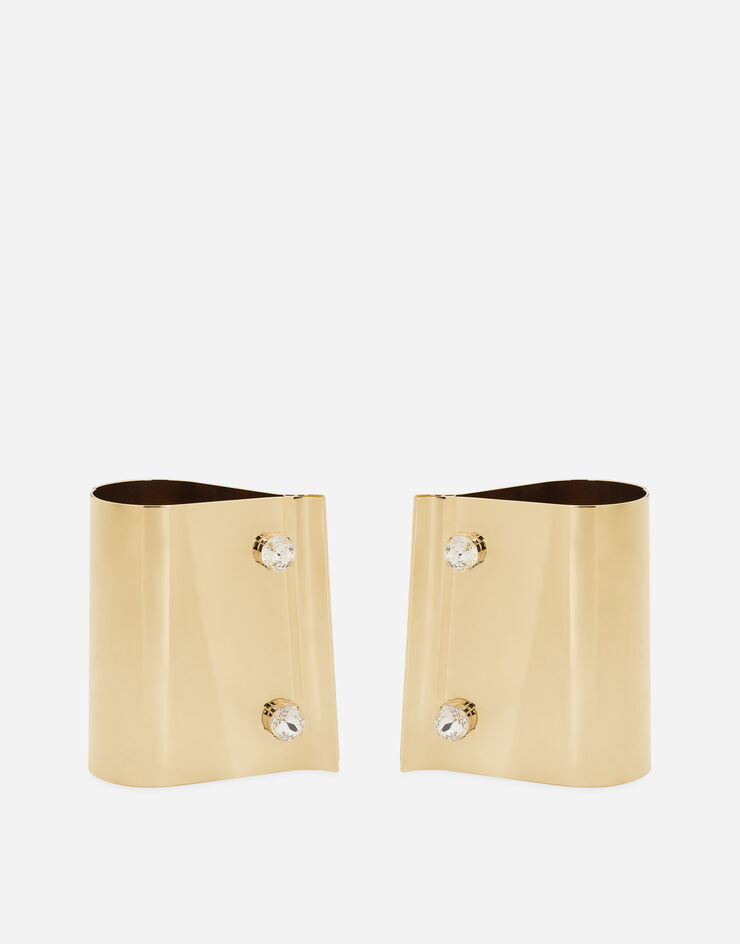 Dolce&Gabbana Rigid metal cuffs and rhinestone-detailed buttons Gold WBP8S3W1111