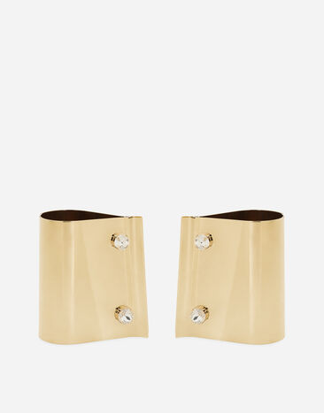 Dolce & Gabbana Rigid metal cuffs and rhinestone-detailed buttons Gold WNQ4S3W1111