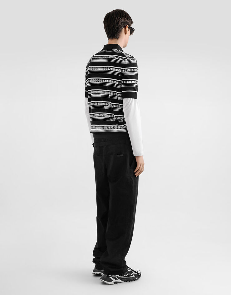 Dolce & Gabbana Maglia polo in seta logata Multicolore GXZ02TJBSN4