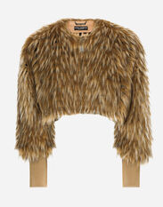Dolce & Gabbana Short faux fur jacket Print F26Y3TIS1SL