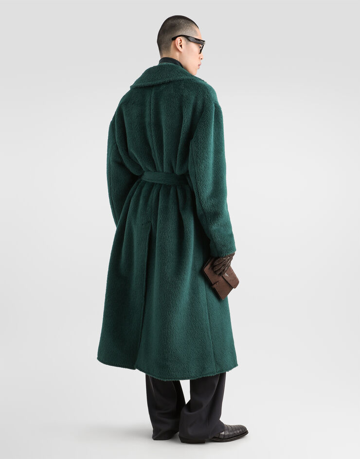 Dolce & Gabbana Single-breasted alpaca coat Green G054PTHU2BW