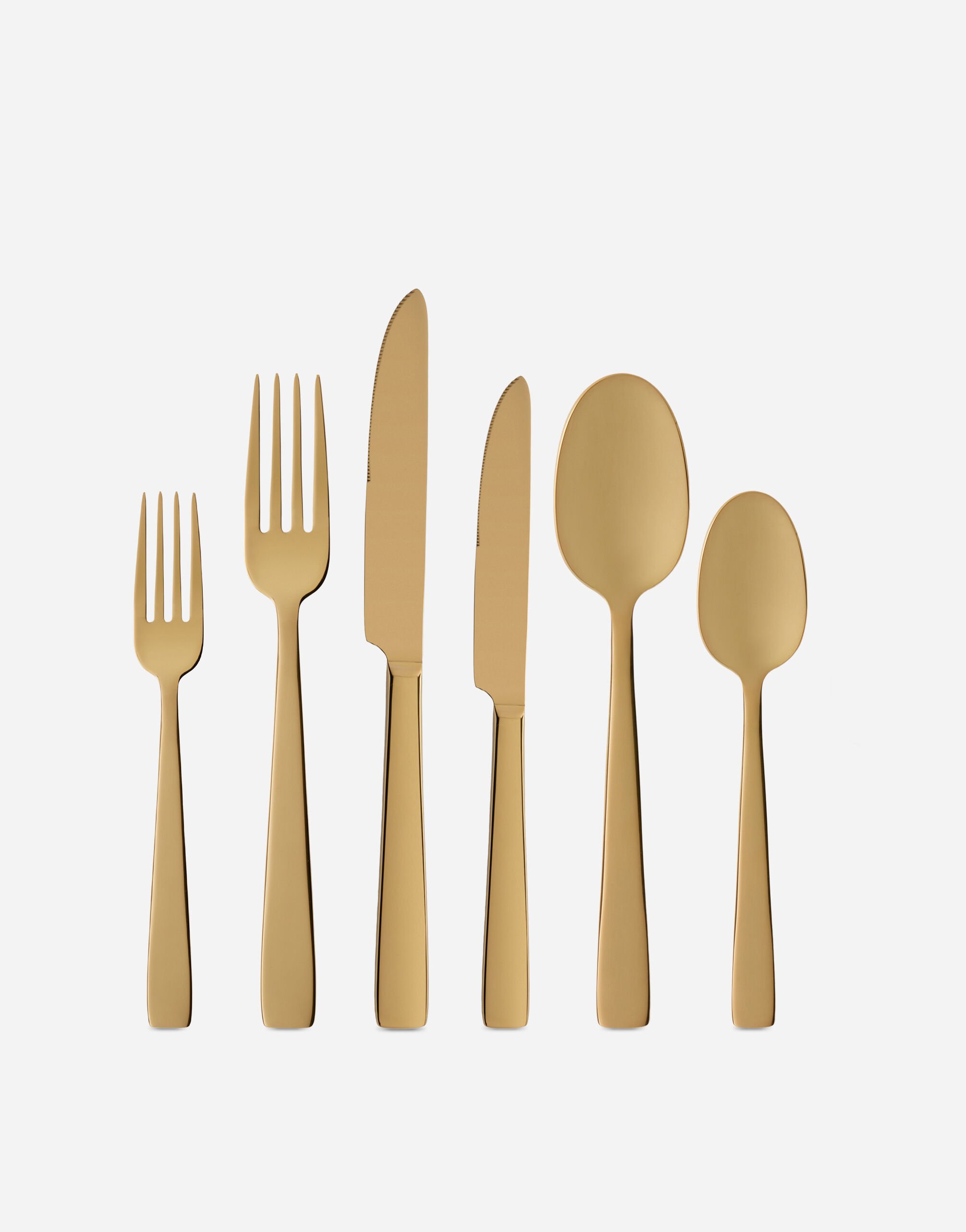 6 Piece INOX Flatware Set in Gold Dolce Gabbana US