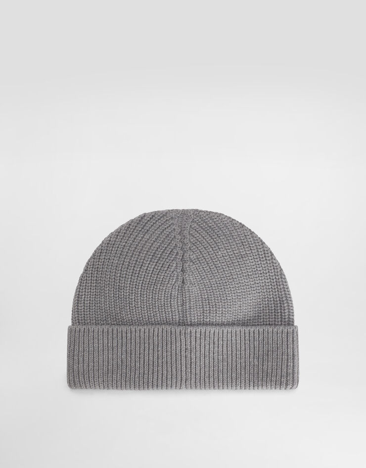 Dolce & Gabbana Knit hat with logo and tag Beige GX05KTJDVA1