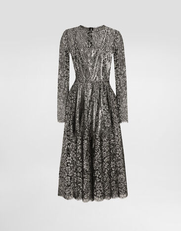 Dolce & Gabbana Lamé lace dress Silver F6TJOTILMCF