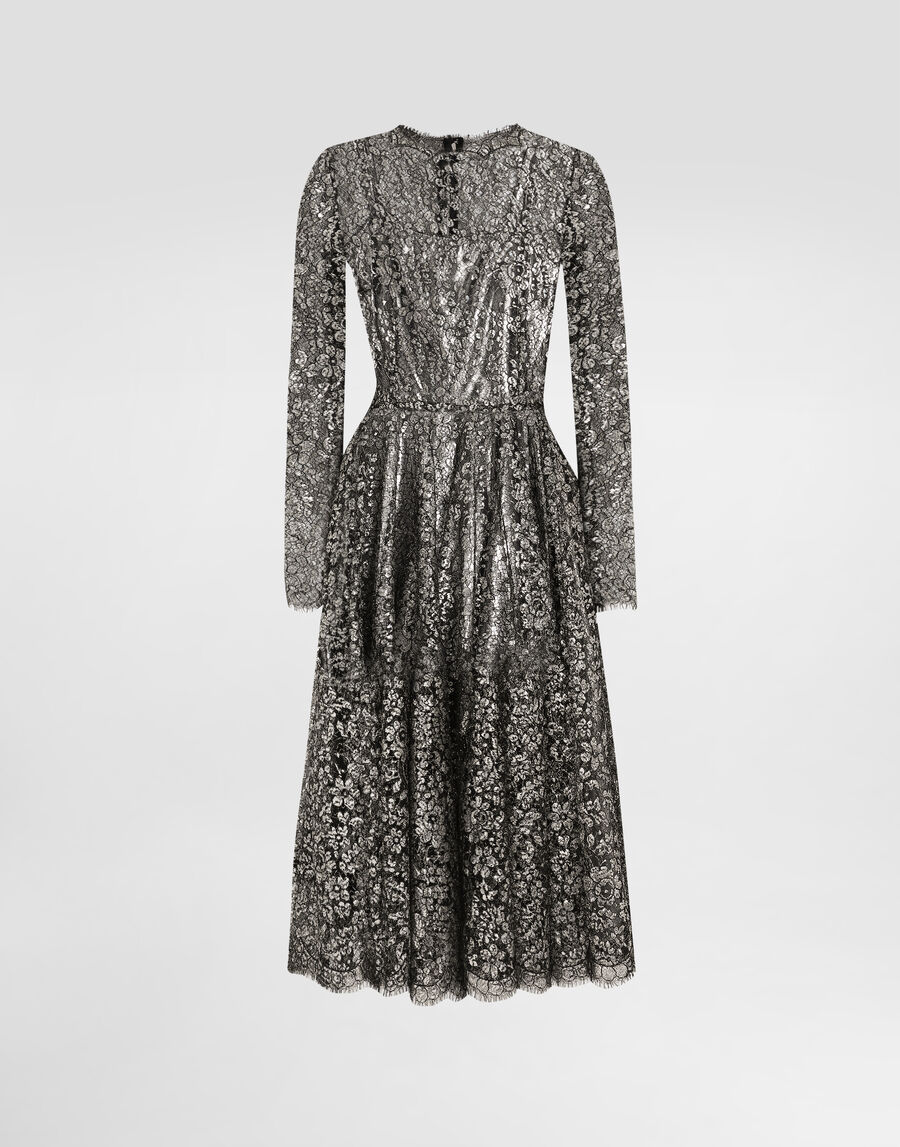 Lamé lace dress