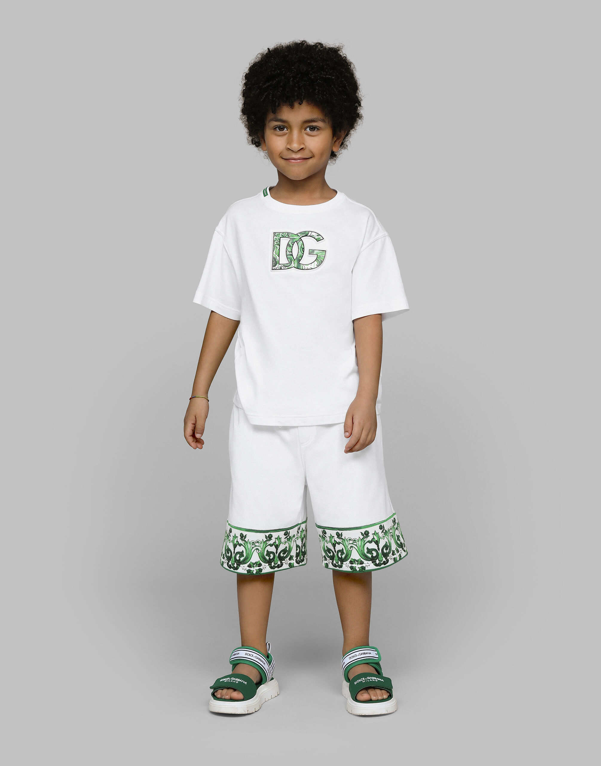 Jersey T-shirt with DG logo in White for Boys