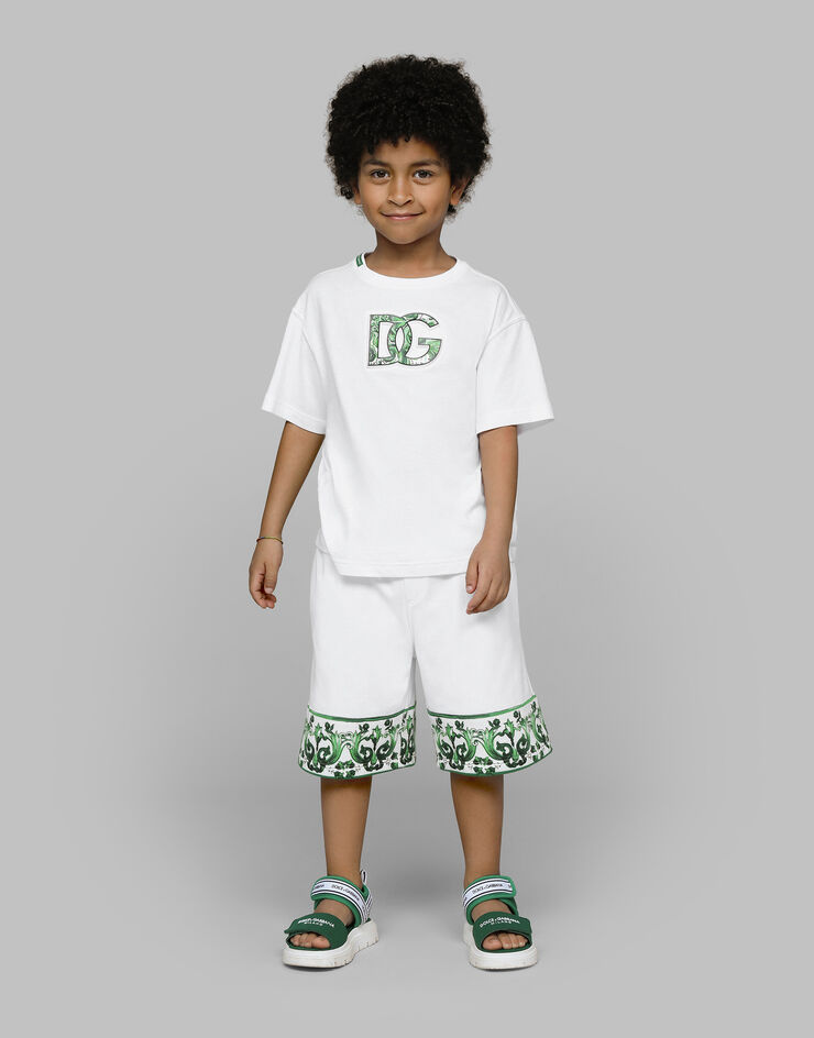 Dolce & Gabbana Jersey T-shirt with DG logo White L4JTHVG7NVC