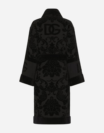 Dolce & Gabbana Bath Robe in Terry Cotton Jacquard Multicolor TCF009TCAGM