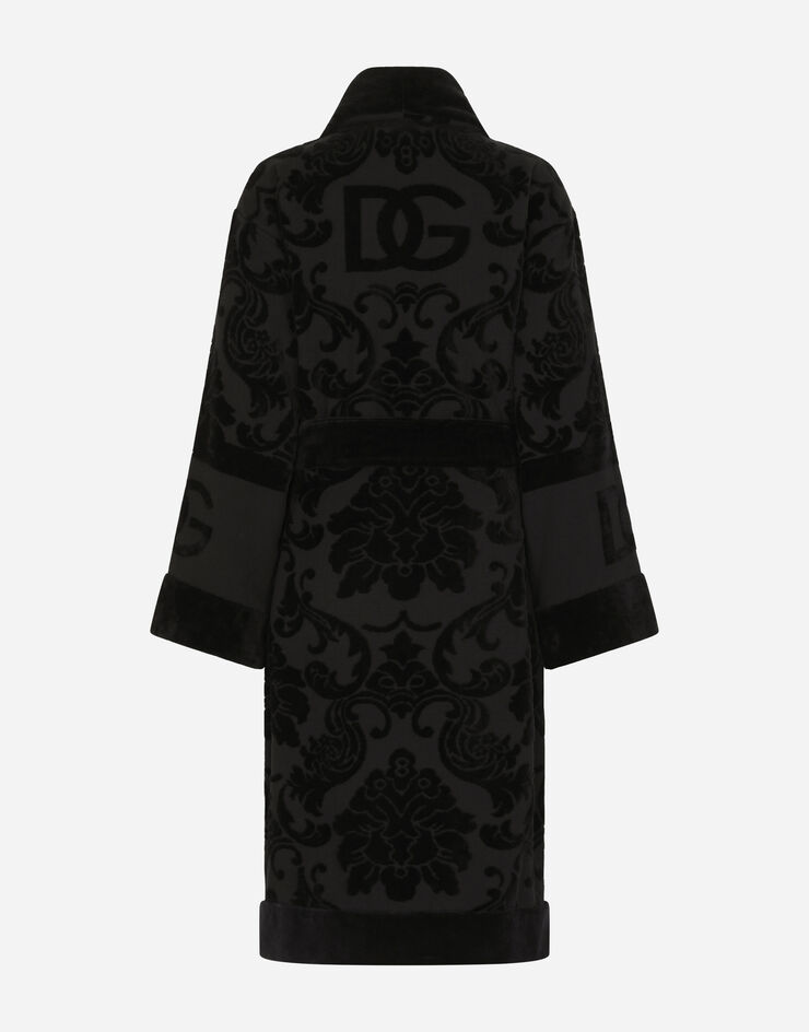 Dolce & Gabbana Bath Robe in Terry Cotton Jacquard Multicolor TCF009TCAGM