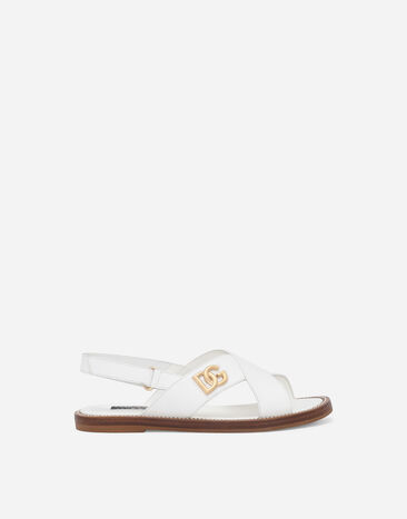 Dolce & Gabbana Calfskin sandals with DG logo White D11286A1048