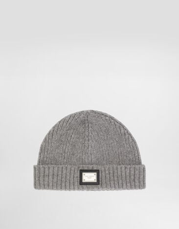 Dolce & Gabbana Ribbed knit hat Grey LBKHC0JGMBC