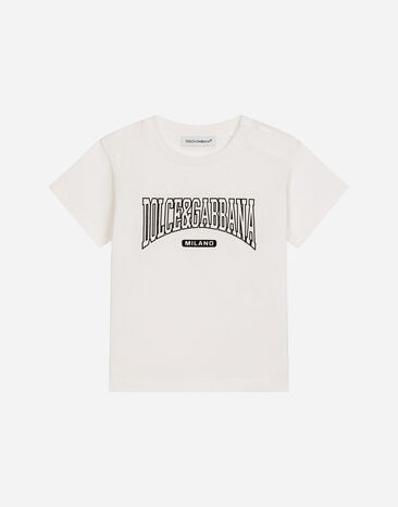 Dolce & Gabbana Jersey T-shirt with Dolce&Gabbana logo White L1JTEYG7N4N