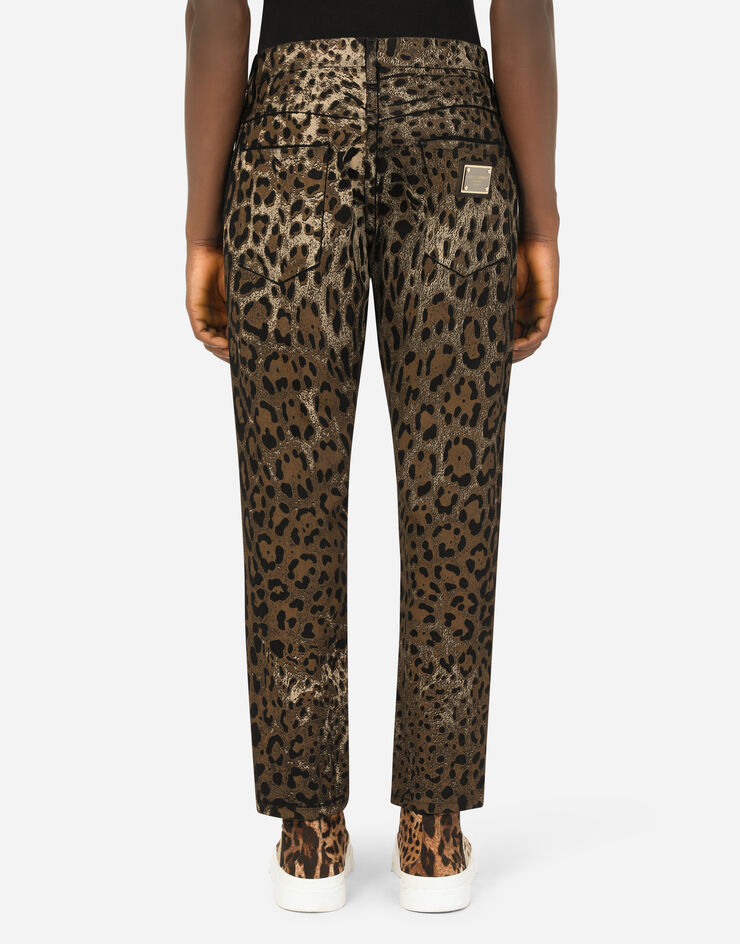 Dolce & Gabbana Loose jeans with DG leopard print Multicolor GYJDADG8EI1