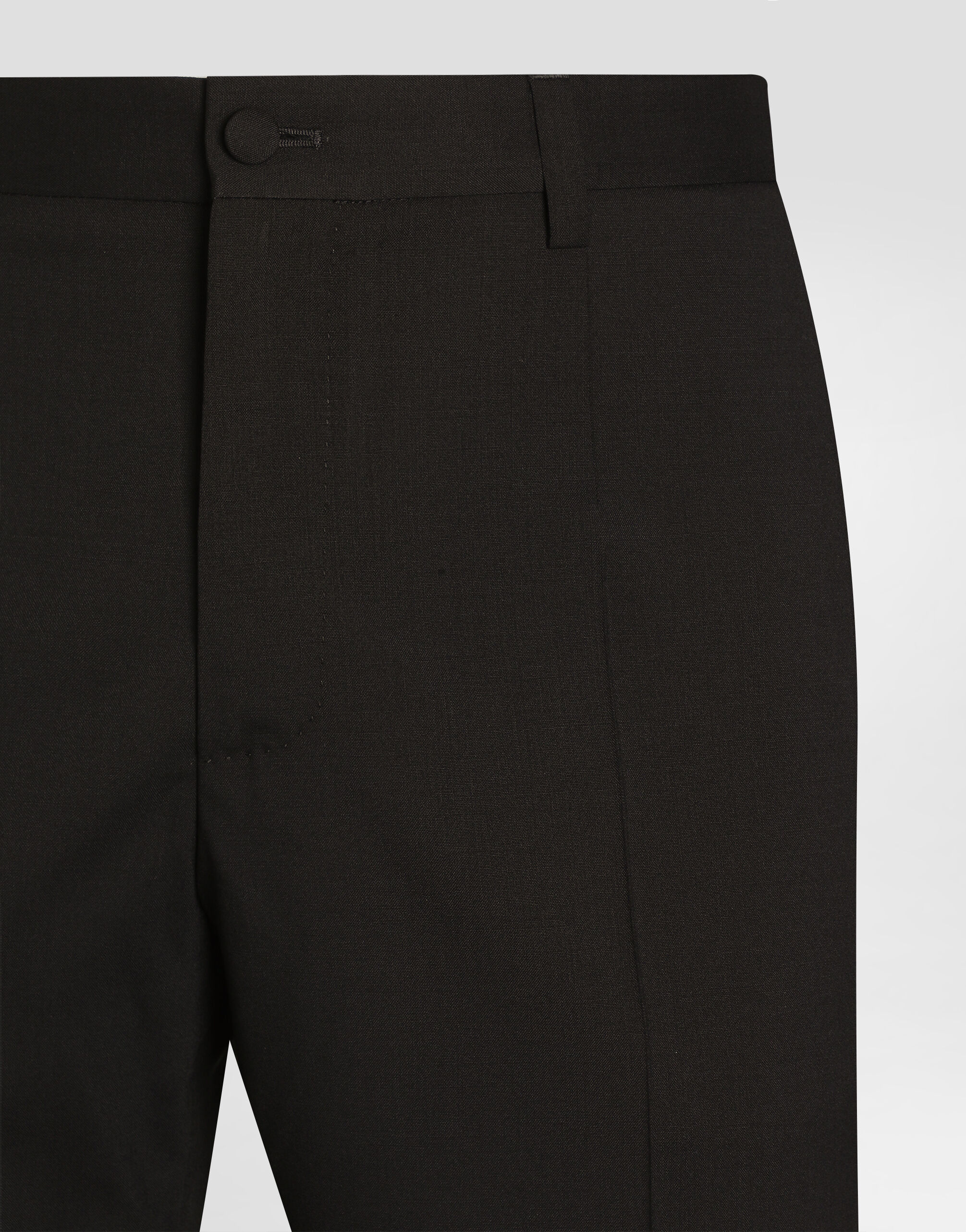 Blackのメンズ Stretch wool canvas trousers | Dolce&Gabbana®