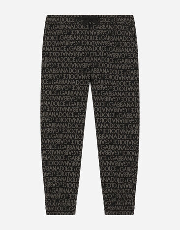 Dolce&Gabbana Pantalón deportivo de algodón con logotipo en jacquard Multicolore L44P32HJMPB