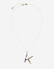 Dolce & Gabbana Rainbow alphabet K pendant in yellow gold with multicolor fine gems Gold WAMR2GWMIXB