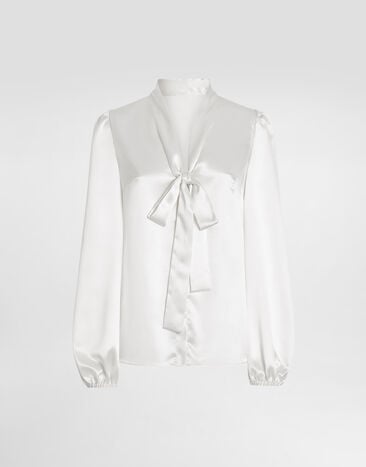 Dolce & Gabbana Silk satin shirt White F5N70TFU1AU